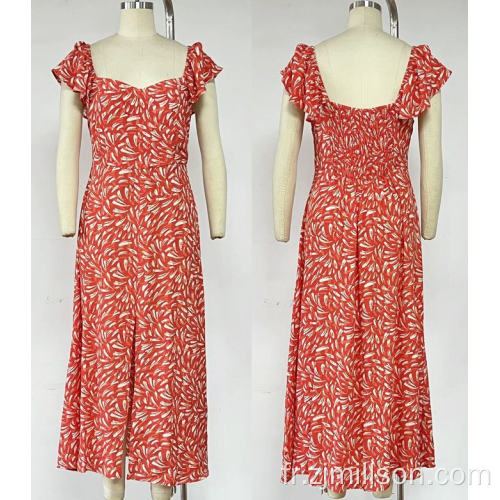 Robe midi à imprimé floral